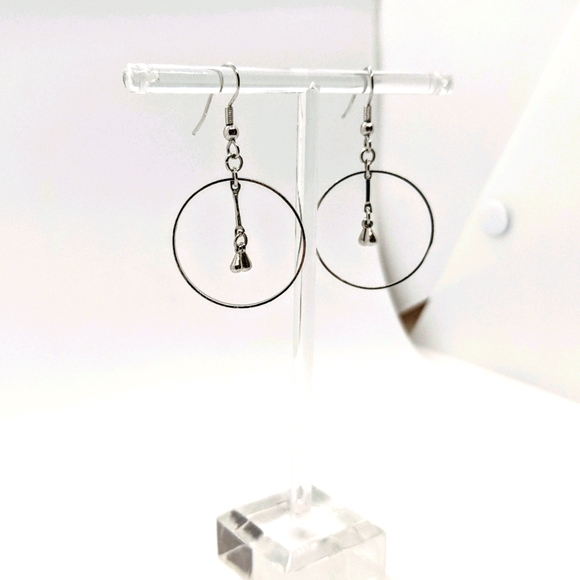 Sterling silver Hoop Dangle Earrings - Picture 3 of 4